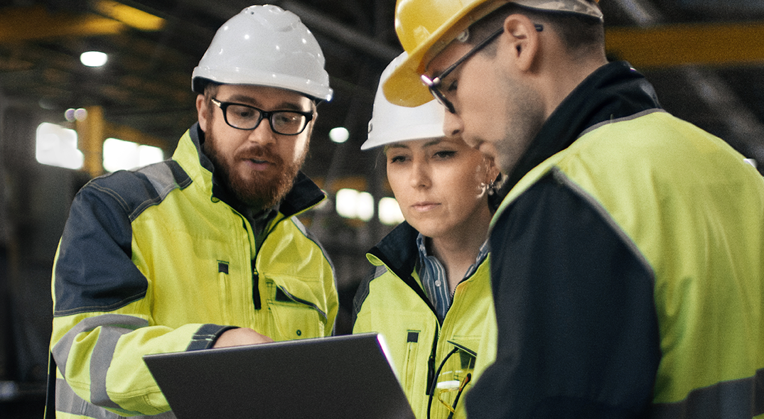 Team of contractors on jobsite